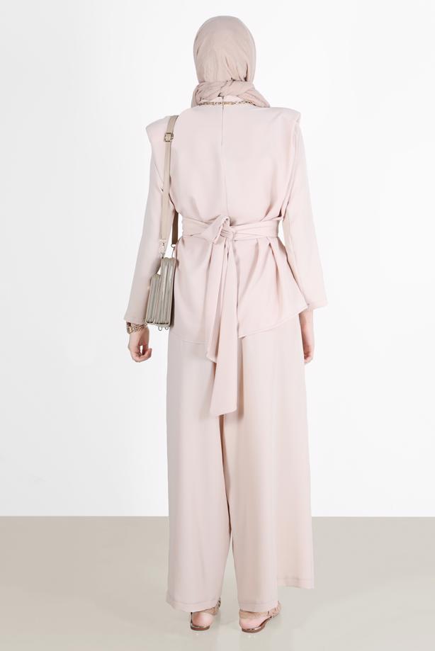 Vêtements hijab  BELTED PADDED 2-PIECE PANTS SUIT 6900  - TRENDTESETTÜR