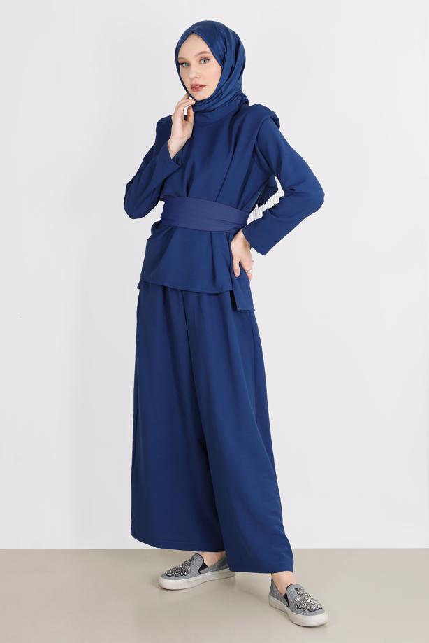 Vêtements hijab  BELTED PADDED 2-PIECE PANTS SUIT 6900  - TRENDTESETTÜR