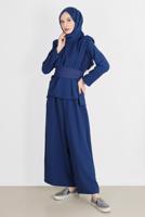 Vêtements hijab BLEU MARINE ENSEMBLE PANTALON 2 PIÈCES REMBOURRÉ AVEC CEINTURE 6900