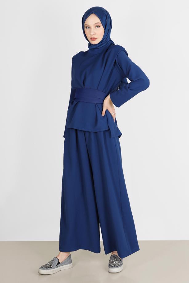 Vêtements hijab  BELTED PADDED 2-PIECE PANTS SUIT 6900  - TRENDTESETTÜR