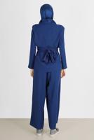 Vêtements hijab BLEU MARINE ENSEMBLE PANTALON 2 PIÈCES REMBOURRÉ AVEC CEINTURE 6900