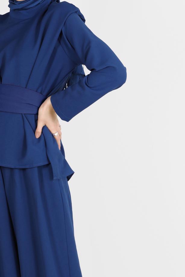 Vêtements hijab  BELTED PADDED 2-PIECE PANTS SUIT 6900  - TRENDTESETTÜR