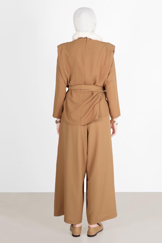 Vêtements hijab  BELTED PADDED 2-PIECE PANTS SUIT 6900  - TRENDTESETTÜR