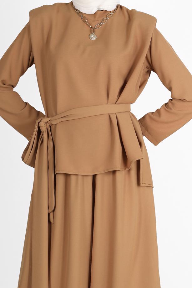 Vêtements hijab  BELTED PADDED 2-PIECE PANTS SUIT 6900  - TRENDTESETTÜR