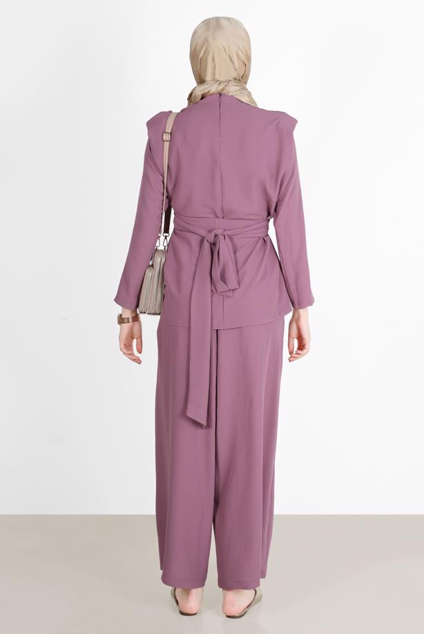 Vêtements hijab  BELTED PADDED 2-PIECE PANTS SUIT 6900  - TRENDTESETTÜR