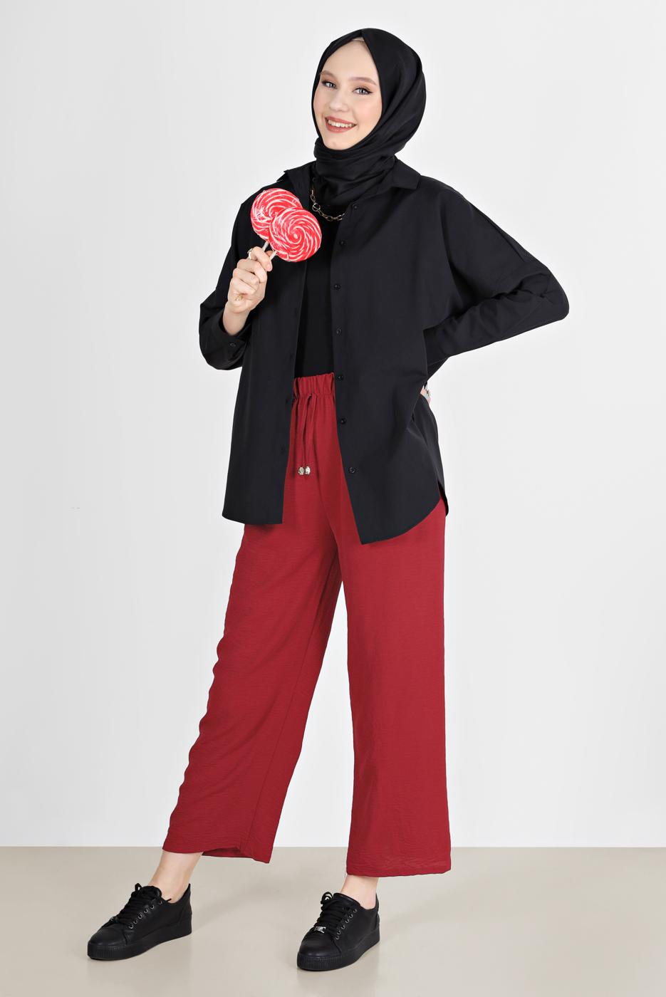 Vêtements hijab NOIR TUNIQUE BASIQUE BOUTONNÉE 3900