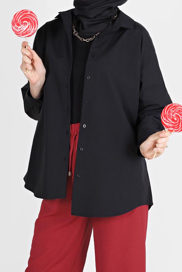 Hijab clothing  BUTTONED BASIC TUNIC 3900  - TRENDTESETTÜR