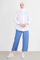 Hijab clothing WHITE BUTTONED BASIC TUNIC 3900 