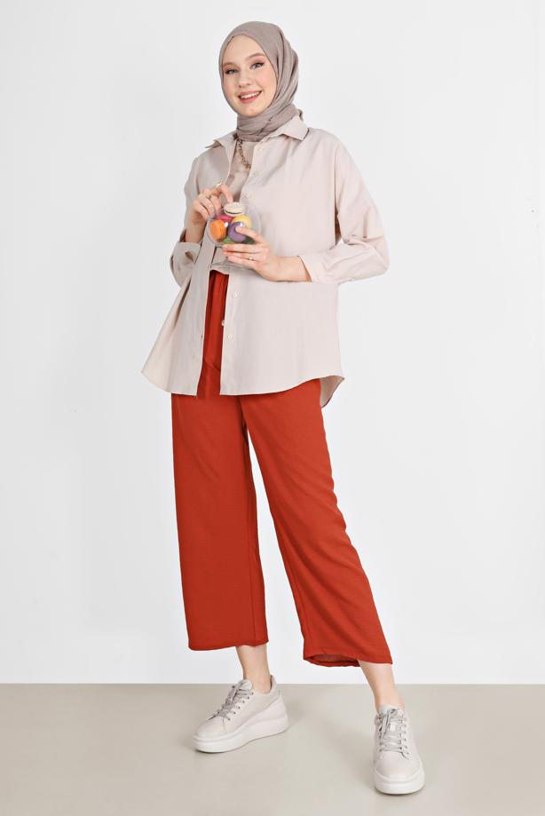 Hijab clothing  BUTTONED BASIC TUNIC 3900  - TRENDTESETTÜR