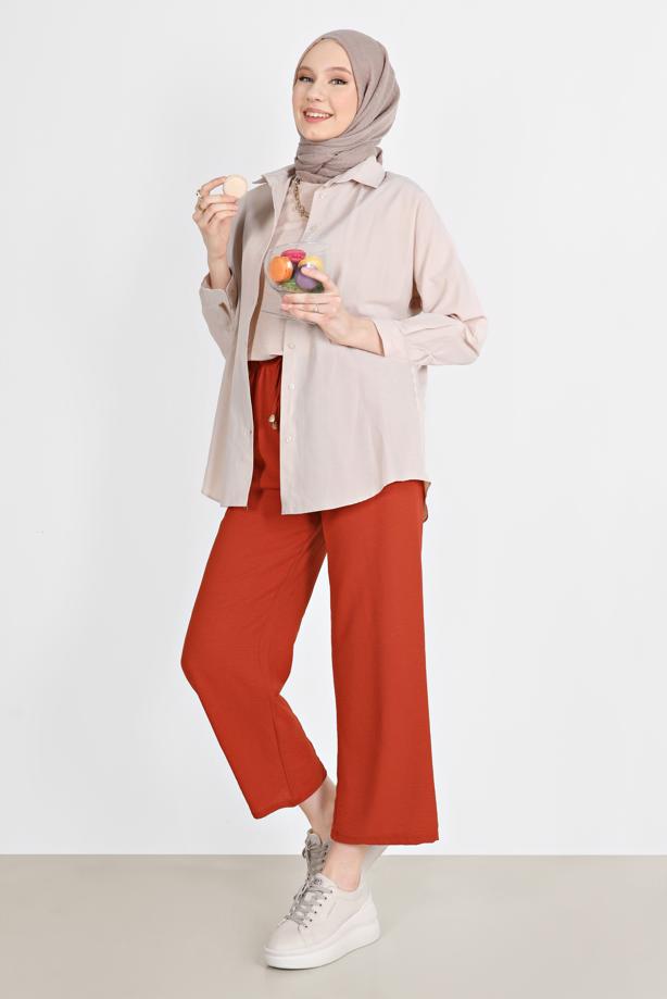 Hijab clothing  BUTTONED BASIC TUNIC 3900  - TRENDTESETTÜR