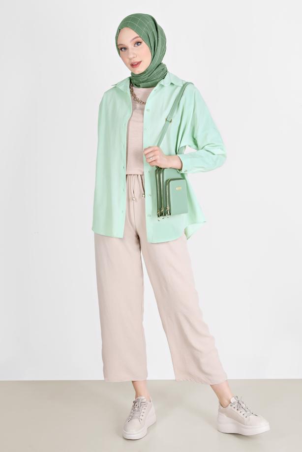 Hijab clothing  BUTTONED BASIC TUNIC 3900  - TRENDTESETTÜR