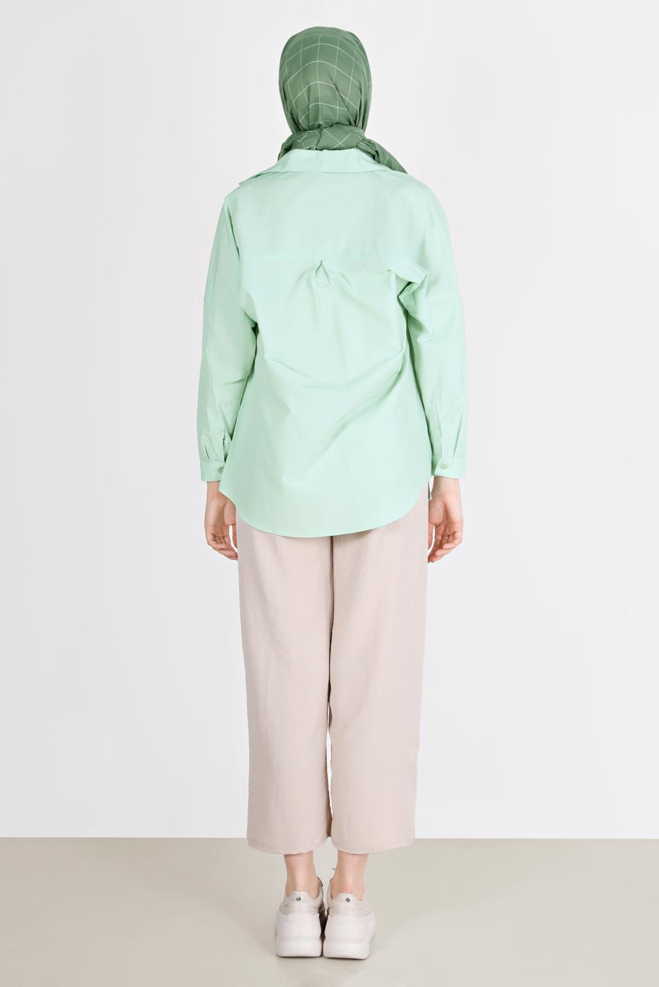 Vêtements hijab VERT TUNIQUE BASIQUE BOUTONNÉE 3900