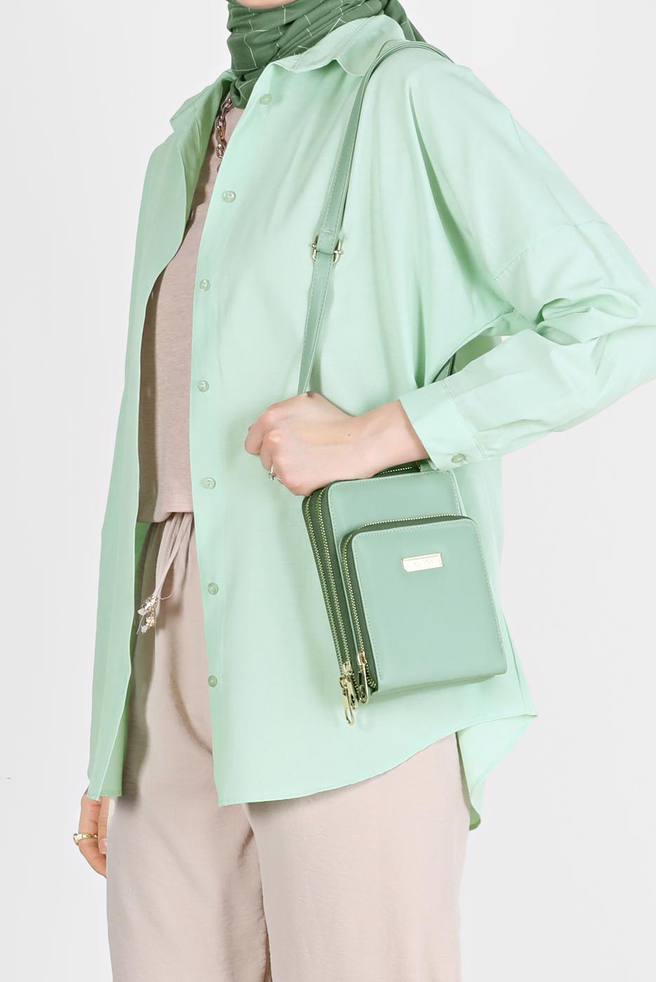 Vêtements hijab VERT TUNIQUE BASIQUE BOUTONNÉE 3900