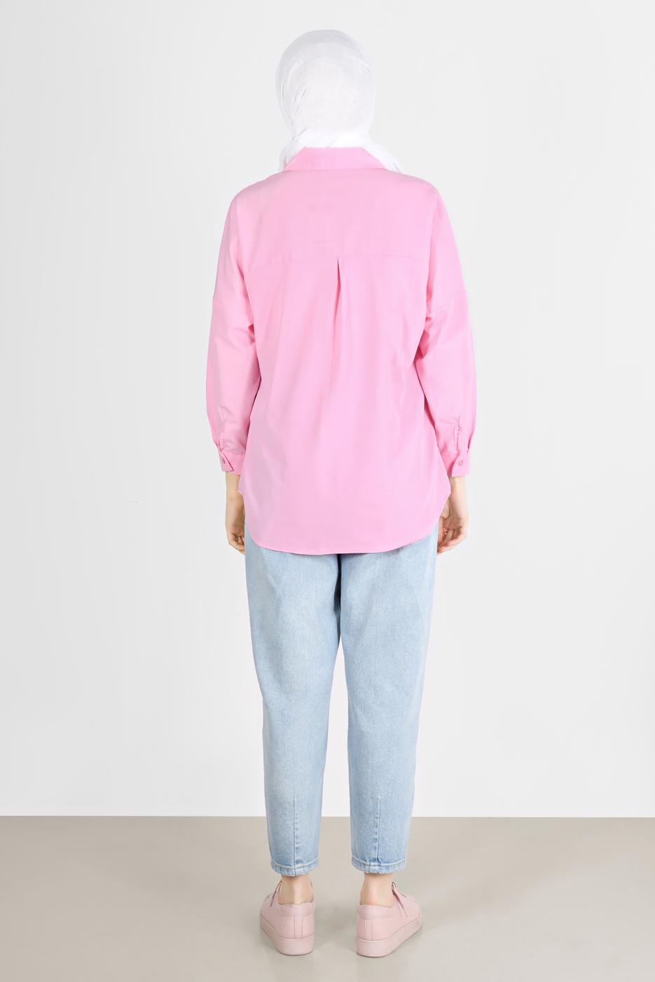 Hijab clothing PINK BUTTONED BASIC TUNIC 3900 