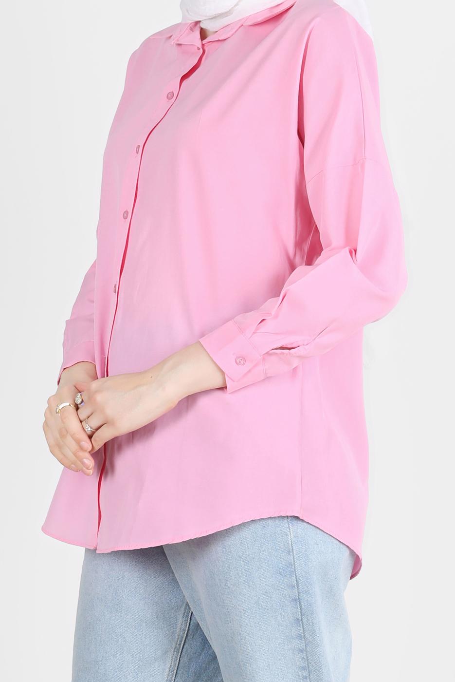 Hijab clothing PINK BUTTONED BASIC TUNIC 3900 