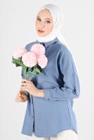 Hijab clothing NAVY BLUE BUTTONED BASIC TUNIC 3900 