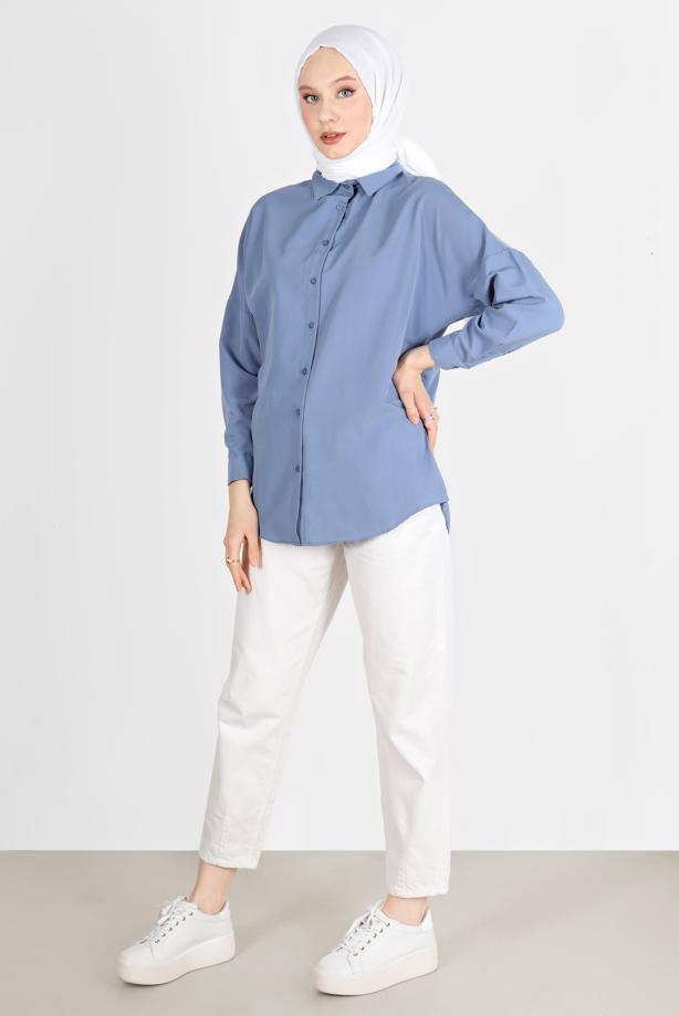 Hijab clothing  BUTTONED BASIC TUNIC 3900  - TRENDTESETTÜR