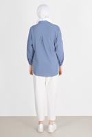 Hijab clothing NAVY BLUE BUTTONED BASIC TUNIC 3900 