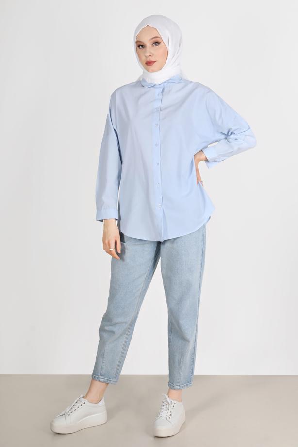 Hijab clothing  BUTTONED BASIC TUNIC 3900  - TRENDTESETTÜR