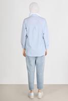 Hijab clothing BLUE BUTTONED BASIC TUNIC 3900 