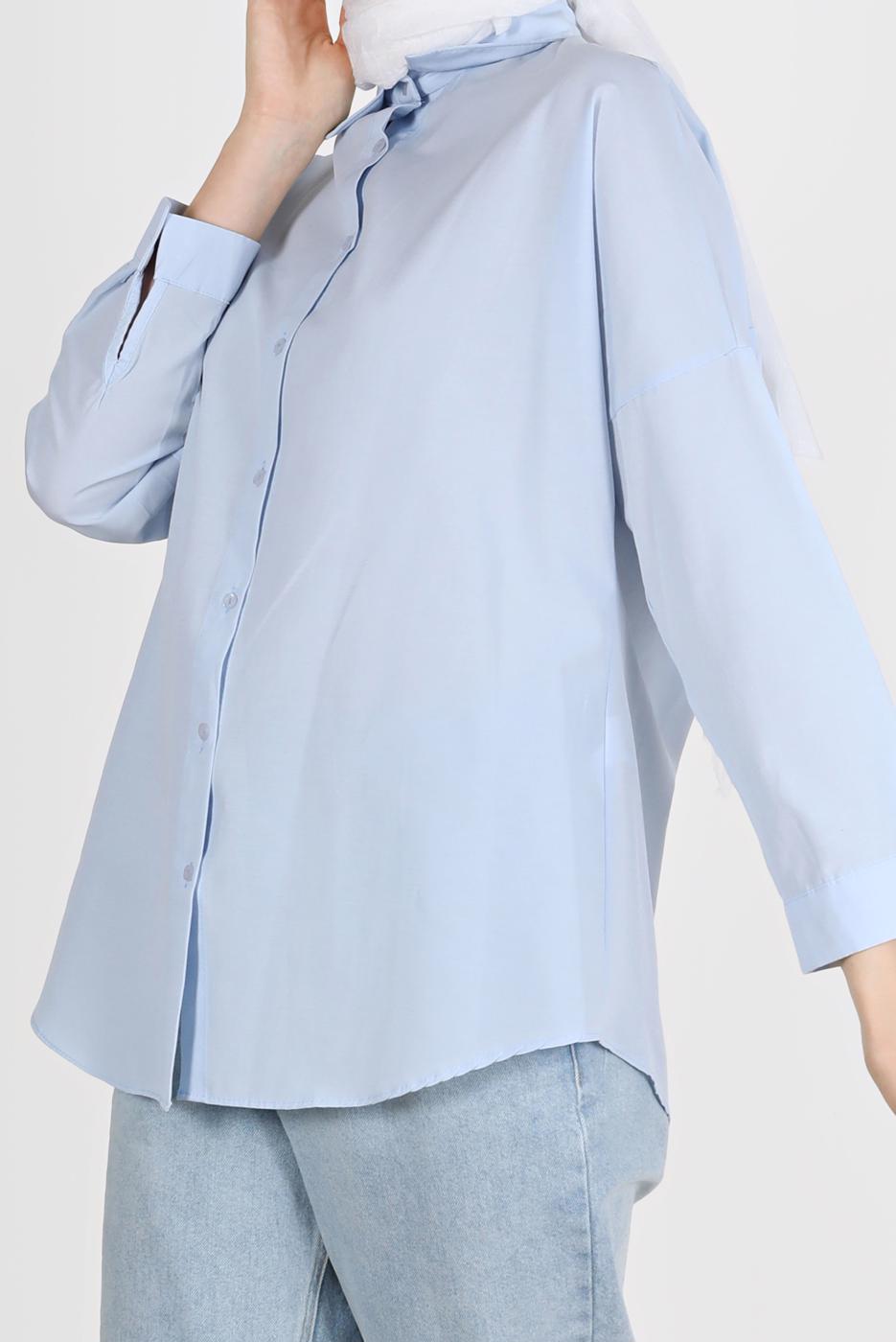 Hijab clothing BLUE BUTTONED BASIC TUNIC 3900 