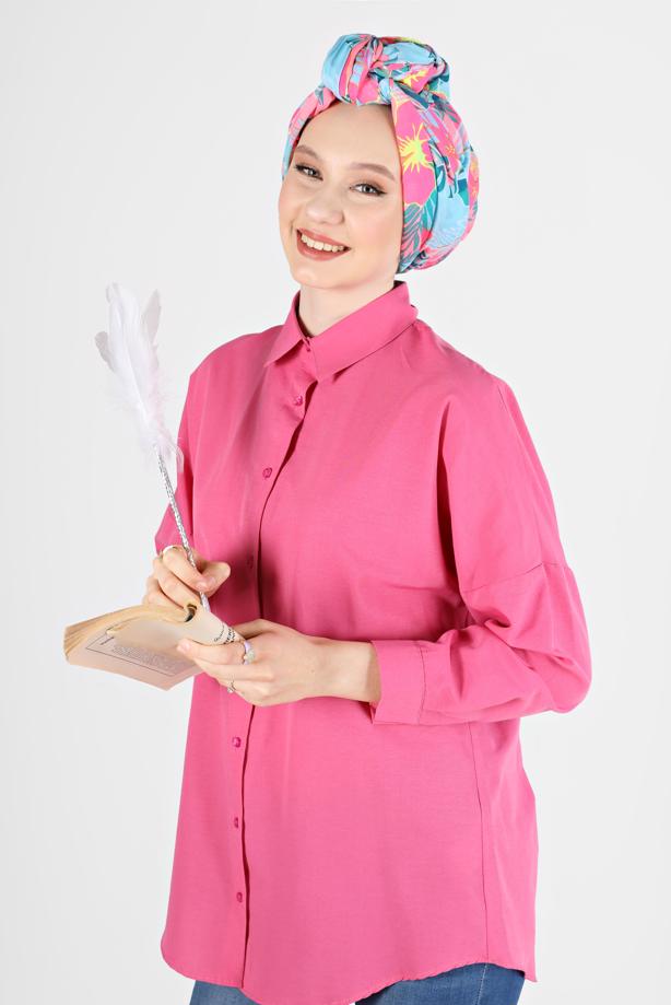Hijab clothing  BUTTONED BASIC TUNIC 3900  - TRENDTESETTÜR