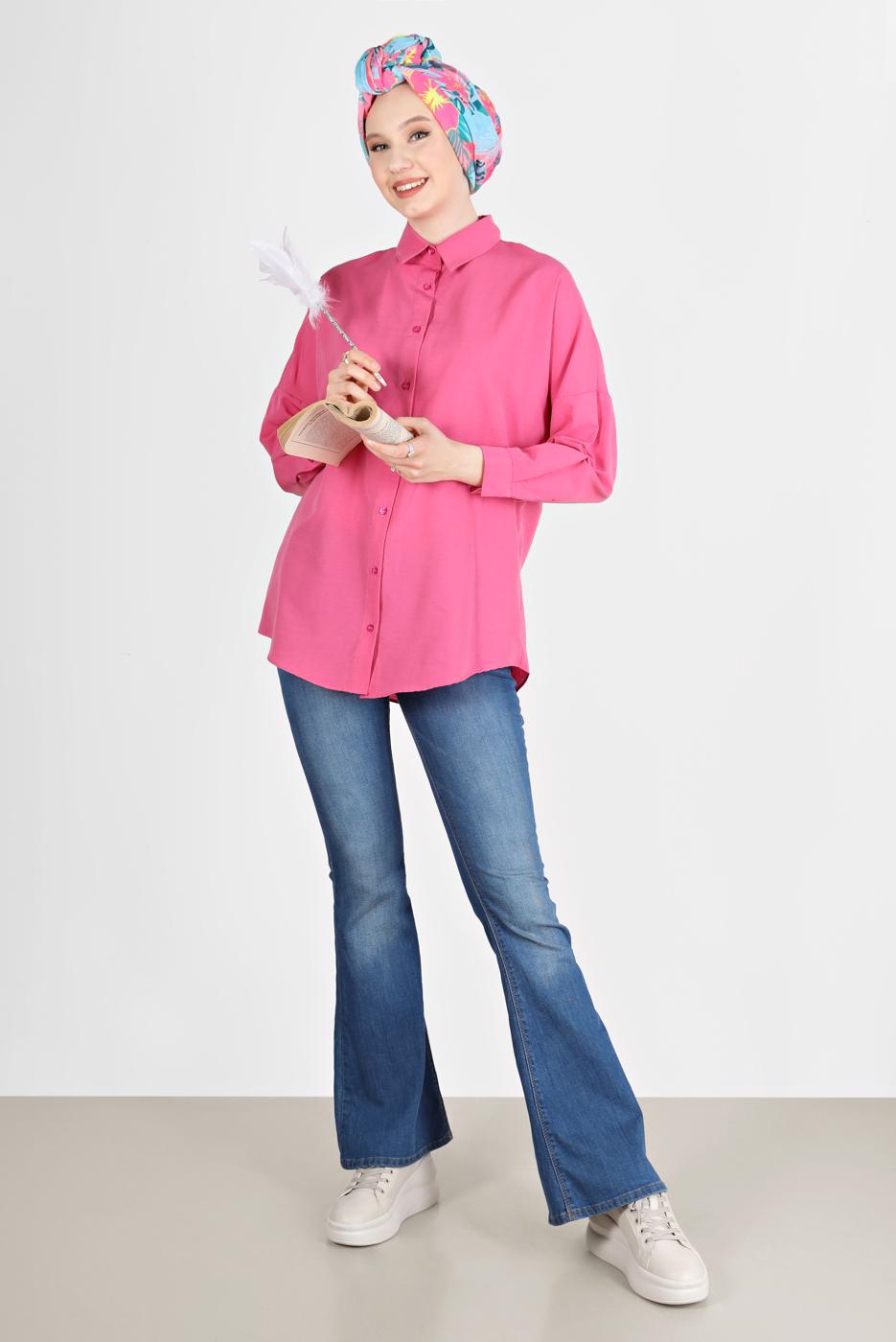 Vêtements hijab ROSE TUNIQUE BASIQUE BOUTONNÉE 3900