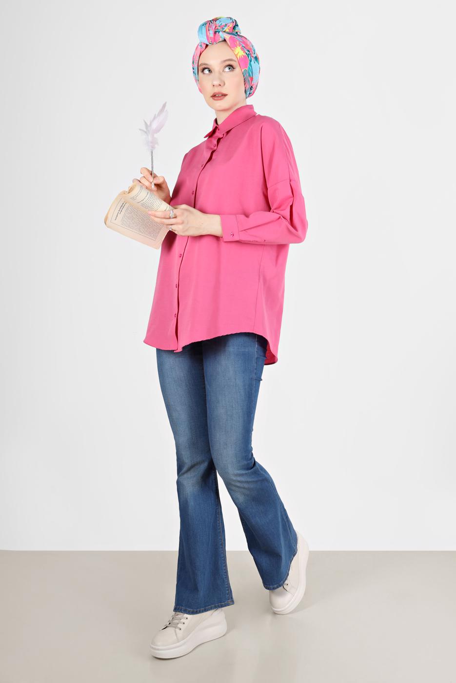 Vêtements hijab ROSE TUNIQUE BASIQUE BOUTONNÉE 3900