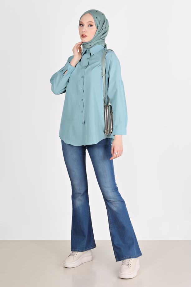 Hijab clothing  BUTTONED BASIC TUNIC 3900  - TRENDTESETTÜR