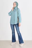 Hijab clothing GREEN BUTTONED BASIC TUNIC 3900 