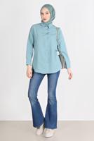 Hijab clothing GREEN BUTTONED BASIC TUNIC 3900 