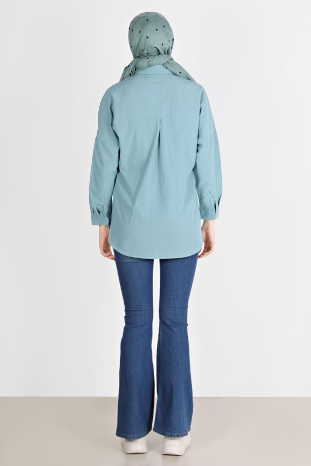 Hijab clothing  BUTTONED BASIC TUNIC 3900  - TRENDTESETTÜR