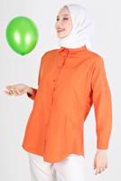 Hijab clothing ORANGE BUTTONED BASIC TUNIC 3900 