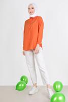 Hijab clothing ORANGE BUTTONED BASIC TUNIC 3900 