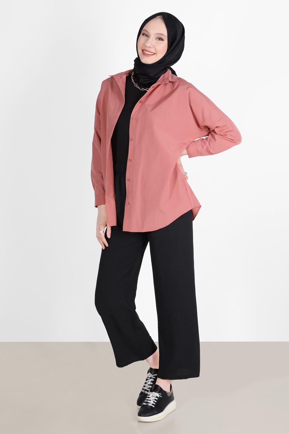 Hijab clothing PINK BUTTONED BASIC TUNIC 3900 