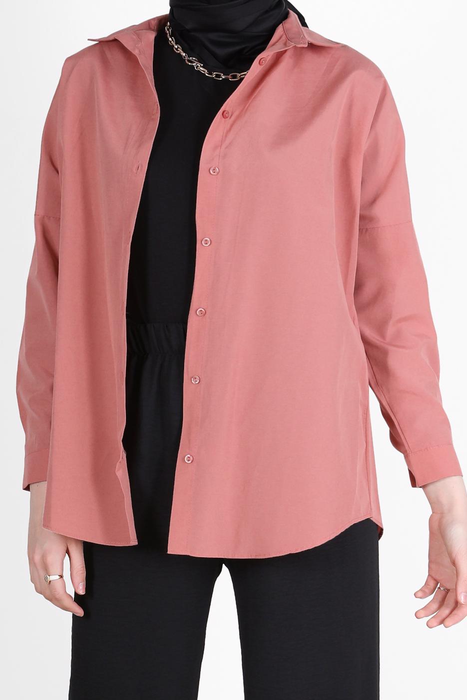 Hijab clothing PINK BUTTONED BASIC TUNIC 3900 