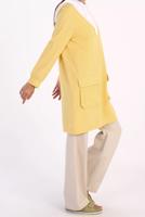 Tesettür giyim SARI CEP DETAYLI KAPÜŞONLU 2-RENK TUNİK 50125 