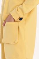 Tesettür giyim SARI CEP DETAYLI KAPÜŞONLU 2-RENK TUNİK 50125 