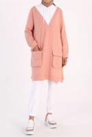 Tesettür giyim PUDRA CEP DETAYLI KAPÜŞONLU 2-RENK TUNİK 50125 