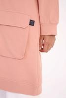 Tesettür giyim PUDRA CEP DETAYLI KAPÜŞONLU 2-RENK TUNİK 50125 