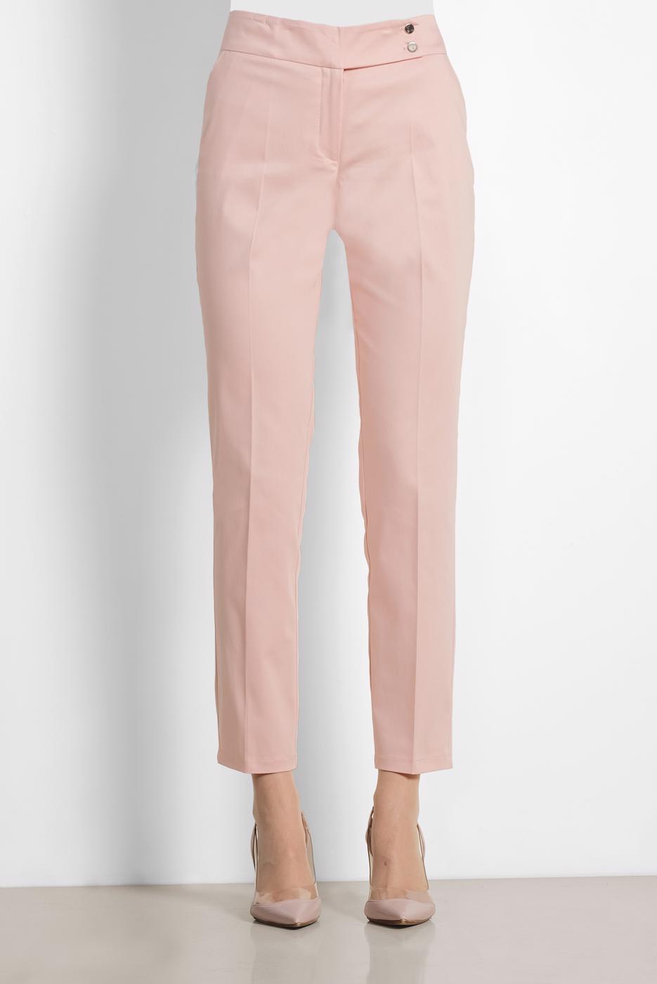 Tesettür giyim PUDRA ALVİNA ARA BEL PAMUKLU KUMAŞ PANTOLON 7552