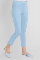 Tesettür giyim MAVİ ALVİNA ARA BEL PAMUKLU KUMAŞ PANTOLON 7552