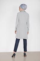 Tesettür giyim LACİVERT ALVİNA PAÇASI PUL İŞLEMELİ ARA BEL PANTOLON 7566 