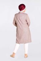 Hijab clothing TABA ALVINA EMBROIDERED BUTTONED TRENCH COAT 1297 
