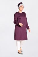 Vêtements hijab PRUNE TRENCH COL ROND AVEC POCHE 1299