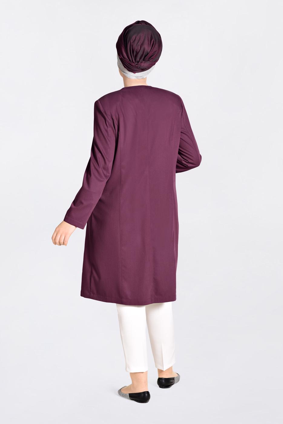 Hijab clothing PLUM CREW NECK TRENCH COAT WITH POCKET 1299 