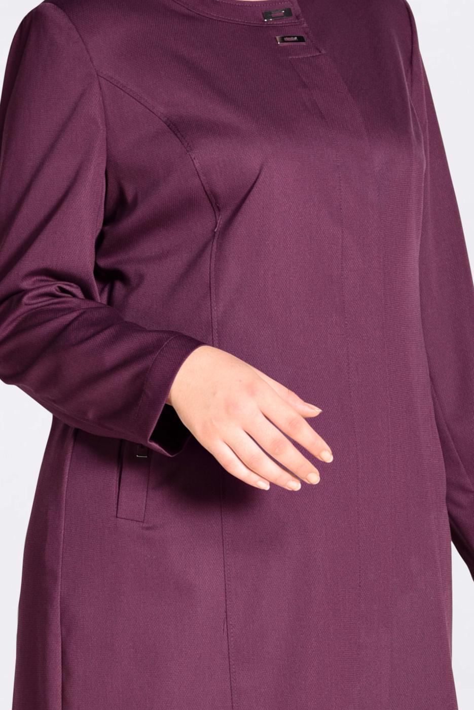 Hijab clothing PLUM CREW NECK TRENCH COAT WITH POCKET 1299 