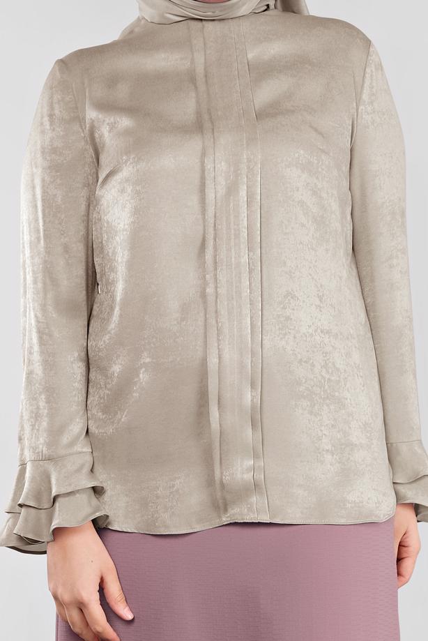 Vêtements hijab BEIGE T 20039 ALVİNA NELLA BLUZ 44/48 TEK42 - TRENDTESETTÜR