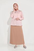 Vêtements hijab ORANGE TUNIQUE EN COTON BRODÉ ALVİNA 20048