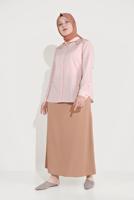 Vêtements hijab ORANGE TUNIQUE EN COTON BRODÉ ALVİNA 20048